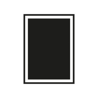 Gerçekçi siyah çerçeve beyaz arkaplanda izole edilmiş. Sunumların için mükemmel..