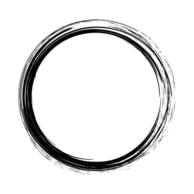 Siyah grungy vektör soyut elle boyanmış daire
