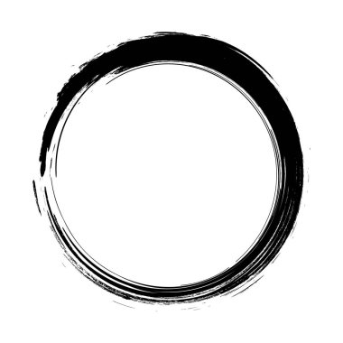 Siyah grungy vektör soyut elle boyanmış daire