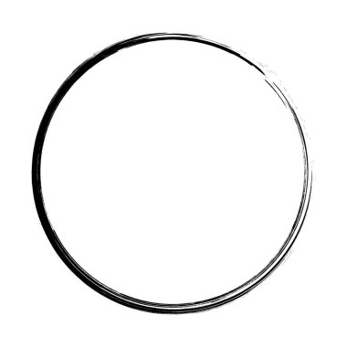 Siyah grungy vektör soyut elle boyanmış daire