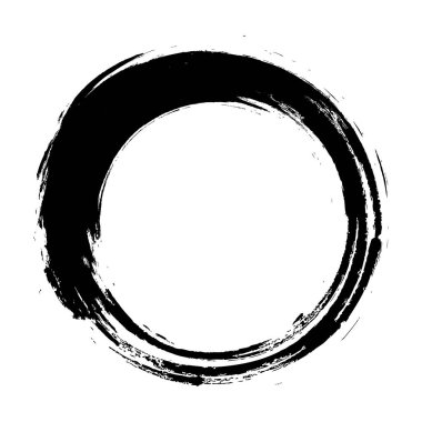 Siyah grungy vektör soyut elle boyanmış daire