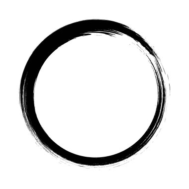 Siyah grungy vektör soyut elle boyanmış daire