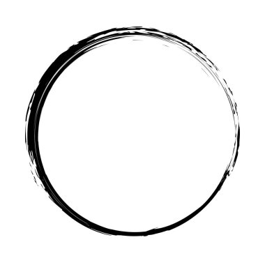 Siyah grungy vektör soyut elle boyanmış daire