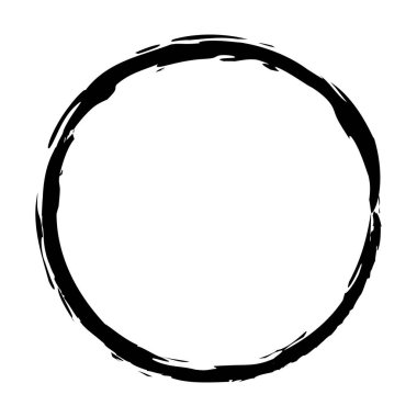 Siyah grungy vektör soyut elle boyanmış daire