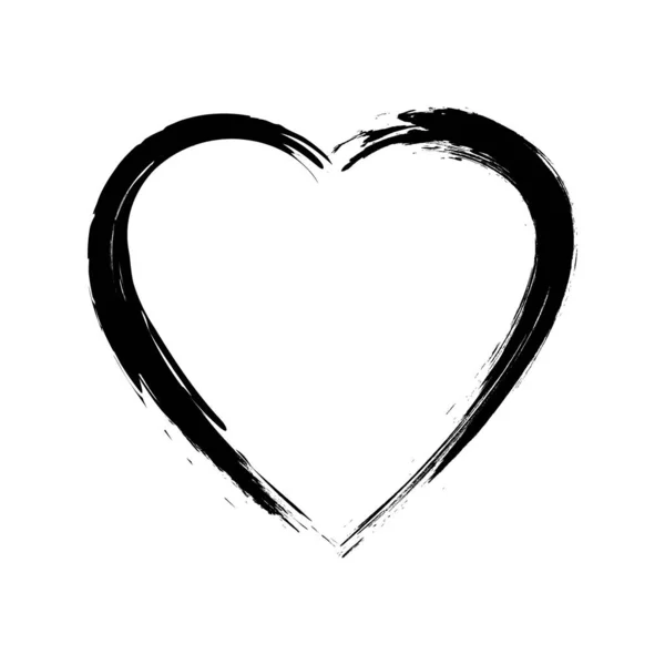 Vector Grunge Heart Course Brosse — Image vectorielle