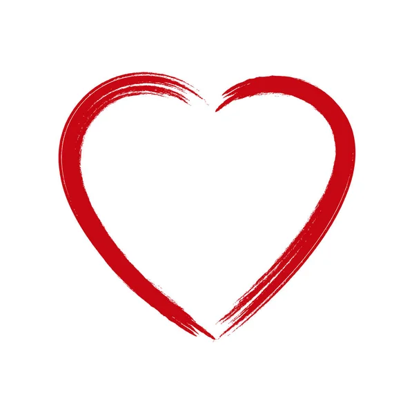 Vector Grunge Heart Pincelada — Archivo Imágenes Vectoriales