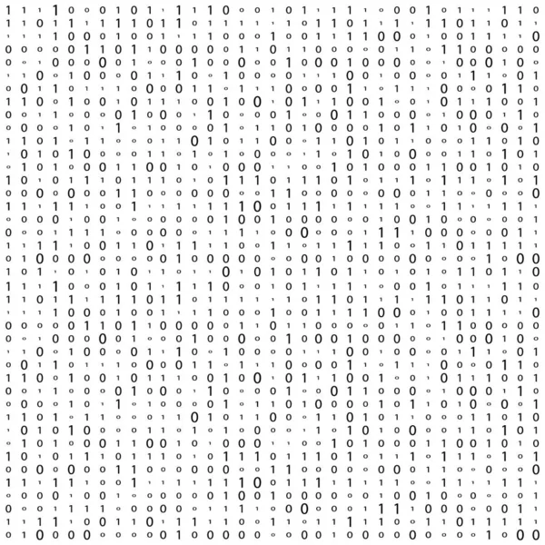 Background Digits Screen Binary Code Zero One Matrix White Background — Stock Vector