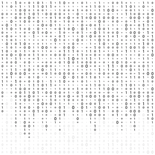 Pozadí Číslicemi Obrazovce Binární Kód Nula Jedna Matice Bílé Pozadí — Stockový vektor