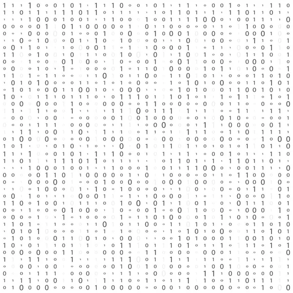 Pozadí Číslicemi Obrazovce Binární Kód Nula Jedna Matice Bílé Pozadí — Stockový vektor