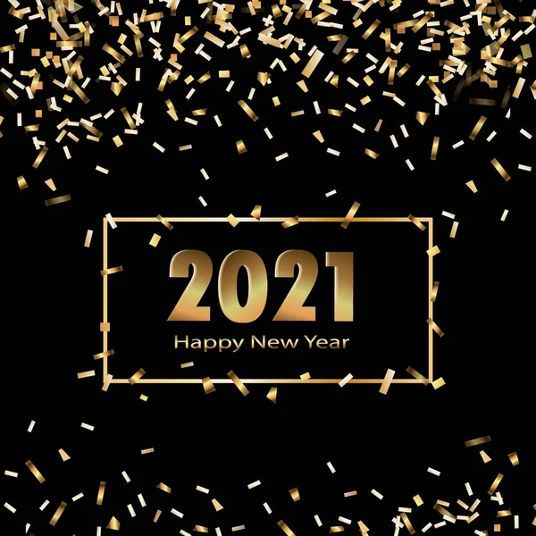 2021 Ευτυχισμένα Νέα Χρόνια Ρολόι Χρυσό Και Μαύρο Σχέδιο Εικονογράφηση — Φωτογραφία Αρχείου