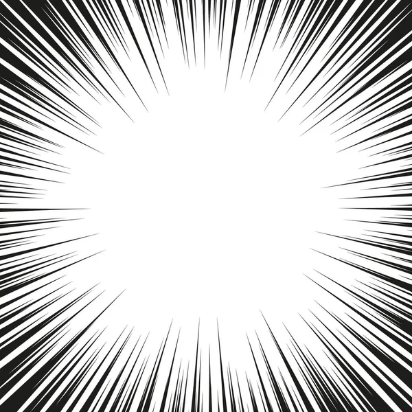 摘要漫画书闪光爆炸径向线背景 超级英雄设计的矢量图解 明亮的黑色白光带爆裂 — 图库矢量图片