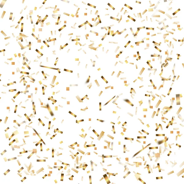 Abstract Background Many Falling Gold Tiny Confetti Pieces Vector Background — Stock Vector