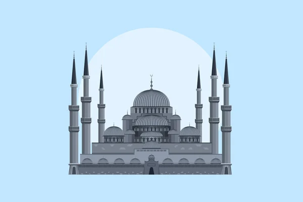Blå Moskén Istanbul Turkiet Vektor Design — Stock vektor