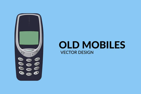 Retro Oude Mobiele Telefoon Ontwerp — Stockvector