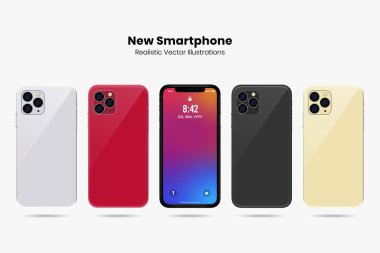 Yeni Smartphone Gerçekçi Vektör Çizimler