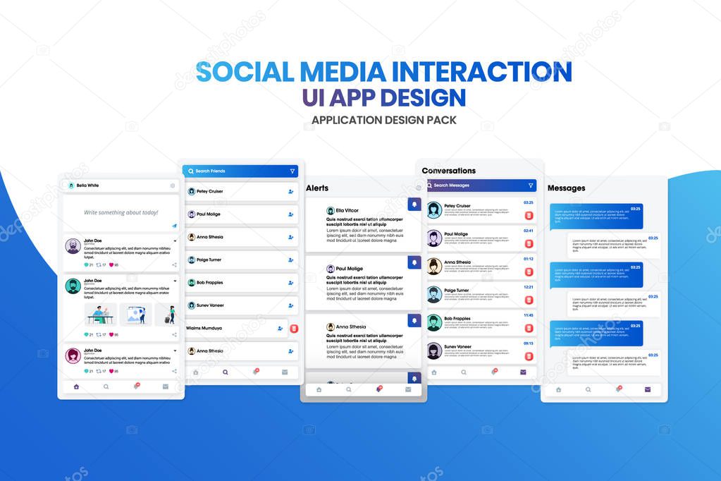 Social Media Interaction UI Design Pack
