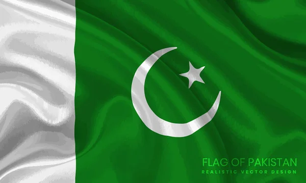 Flag Pakistan Realistic Vector Design — Stock Vector