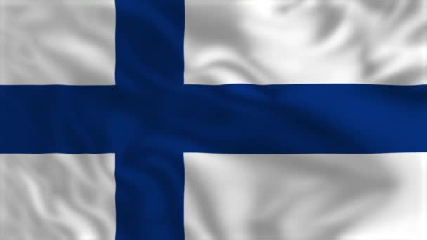 芬兰国旗 飘扬的旗帜动画 — 图库视频影像