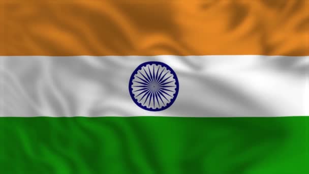 Bandera India Ondeando Bandera Animación — Vídeo de stock