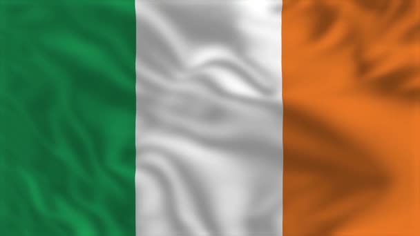 爱尔兰国旗 飘扬的旗帜动画 — 图库视频影像