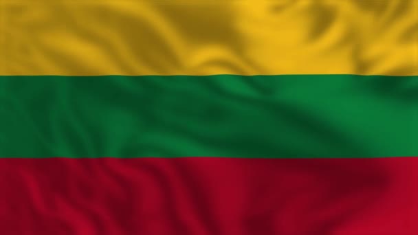 Litauens Flagga Viftande Flagganimation — Stockvideo