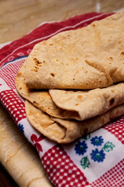 Blízký Záběr Asijského Chléb Chapaati — Stock fotografie