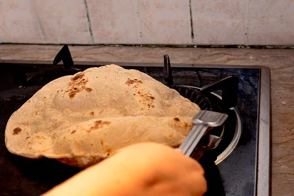 Kochen Asiatische Chapaati Food Cooker — Stockfoto