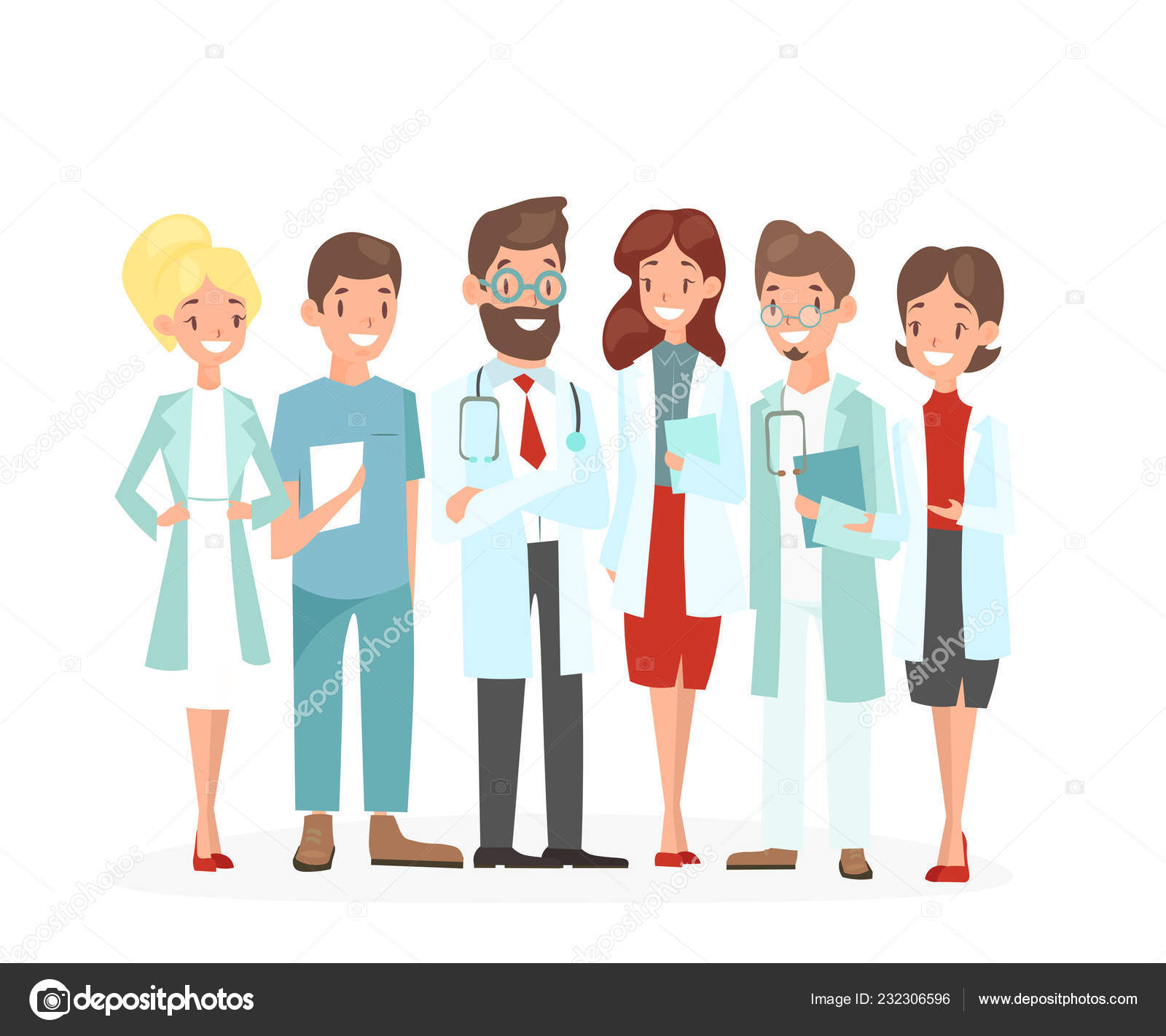 Vector Cartoon ilustração da equipe médica do Hospital médicos e