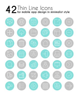 Akıllı telefon uygulamaları vektör doğrusal simgeleri ayarlandı. Mobil uygulama tasarımı minimalist tarzda ince çizgi resimtogramlarda. Cep telefonu işlevleri, multimedya düğmesi, bulut hesaplaması, mesajlaşma ana hatları çizimleri.