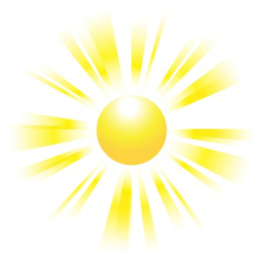 Güzel güneş ışınları solma ile. Güneş ışınları. Yaz sıcağında. Vektör çizim