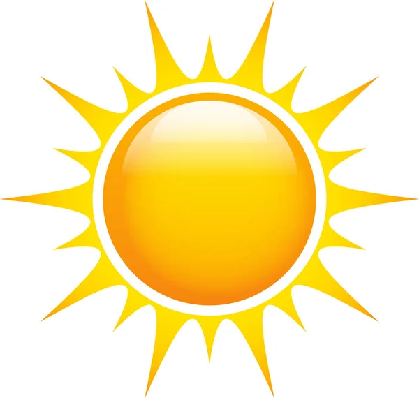 Sol Brillante Brillante Que Brilla Con Rayos Agudos Icono Gráfico — Vector de stock