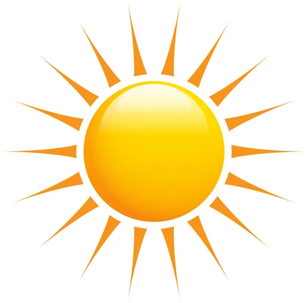 夏太陽照ってと白のスーパー シャープ太陽光線 ベクトル図 — ストックベクタ