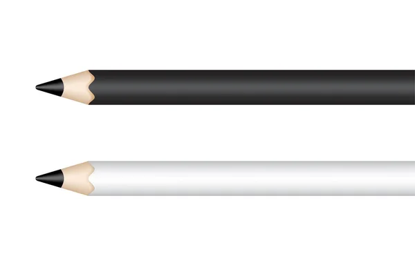 Black White Pencils Isolated White Background Vector Illustration — Stock Vector