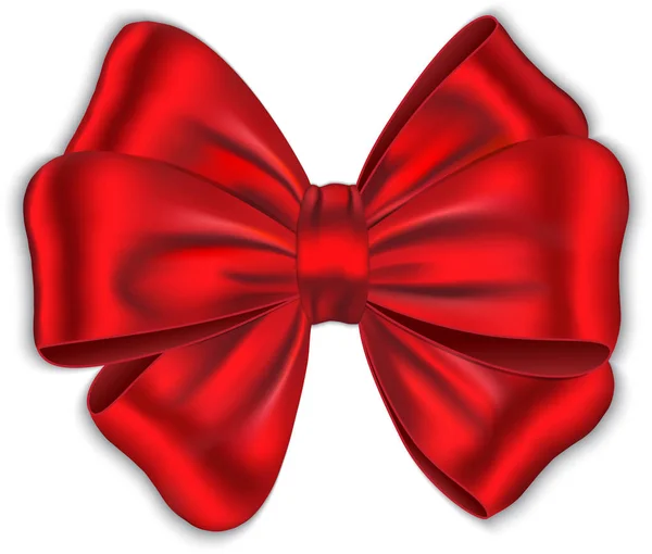 Gift Bow Red Ribbon Vector Illustration Luxurious Bow — Stock Vector