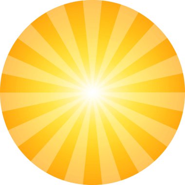 Güneş arka plan. Sunbeam desen bir dairede. Patlama gibi parlayan yapraklara. Vektör çizim