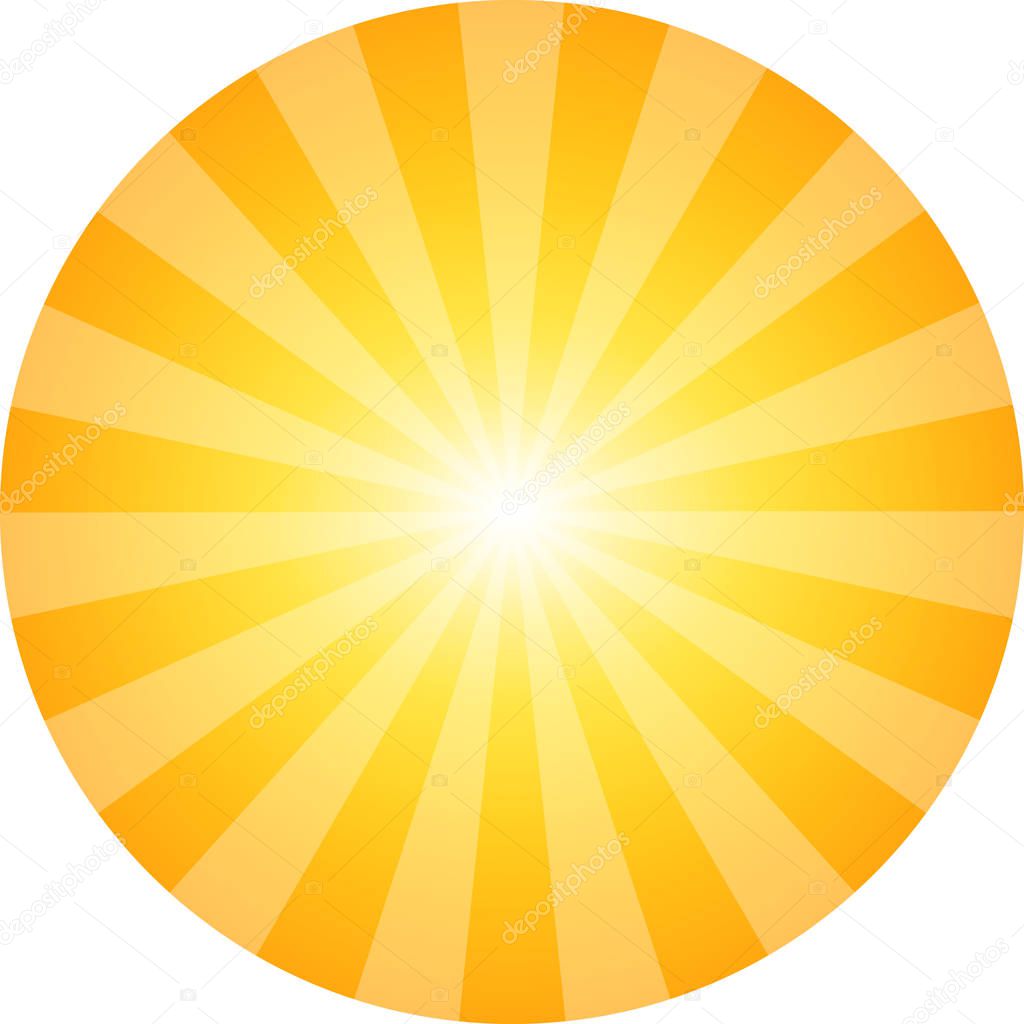 Sun abstract background. Sunbeam pattern in circle. Sunrays shining like explosion. Vector illustration