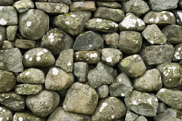 Természetes gömbölyű folyami kövek kőfala — Stock Fotó