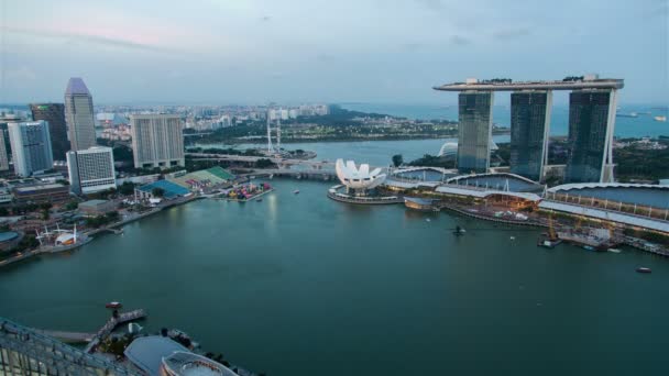 Таймелапс заката в Сингапуре — стоковое видео