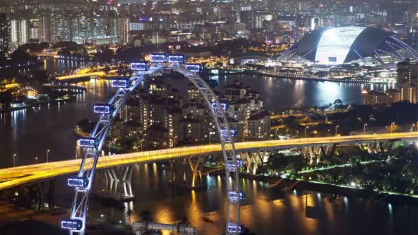 Singapur miasta skyview Stadion time-lapse — Wideo stockowe