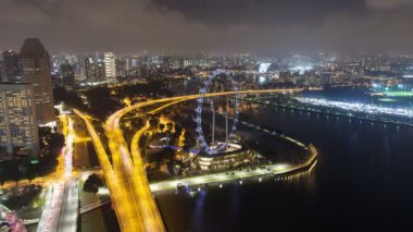 Singapur gece hava karayolu trafik hızlandırılmış