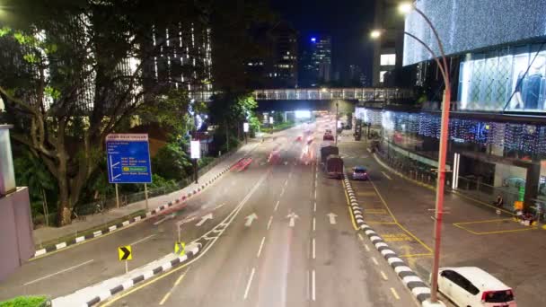 タイムラプス夜道路交通クアラルンプール, マレーシア — ストック動画