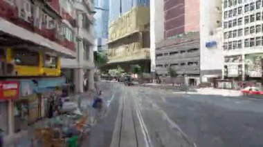 Hong Kong Merkezkent'te 4 k sürüş tramvay Timelapse