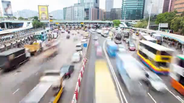 Cross Harbour Tunnel forgalom a csúcsforgalom Időközű Hong Kong — Stock videók