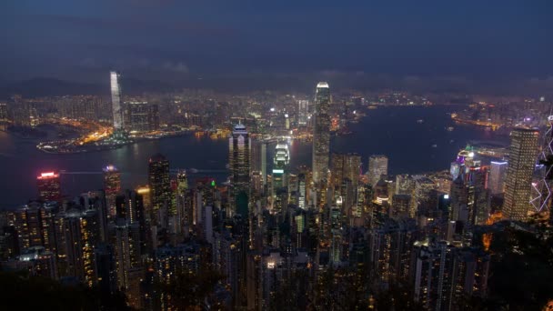 Time lapse de Hong Kong occupé la nuit 