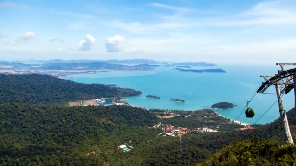 Langkawi paysage avec téléphérique, Malaisie timelapse — Video