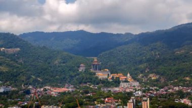 Penang cityscape Kek Lok Si Tapınağı, Malezya timelapse ile