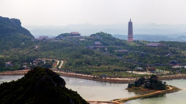 Bai Dinh Pagoda landscape in Ninh Binh, Vietnam timelapse — Stockvideo