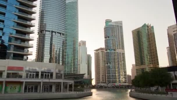 Dubai Marina hyperlapse. Posunout nahoru — Stock video