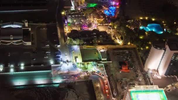 Ντουμπάι νύχτα beach club πάροδο του χρόνου. μετατόπιση προς τα επάνω — Αρχείο Βίντεο