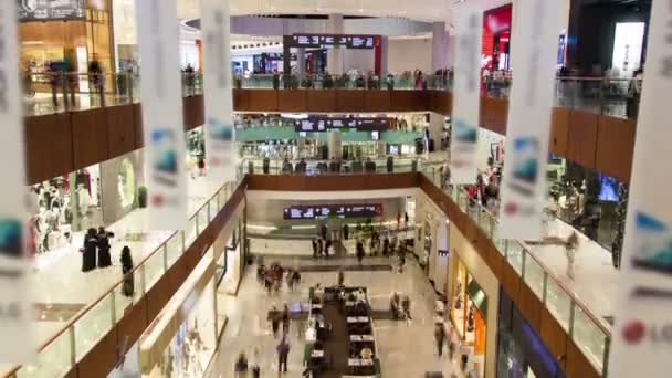 Upływ czasu Dubai Shopping Mall — Wideo stockowe